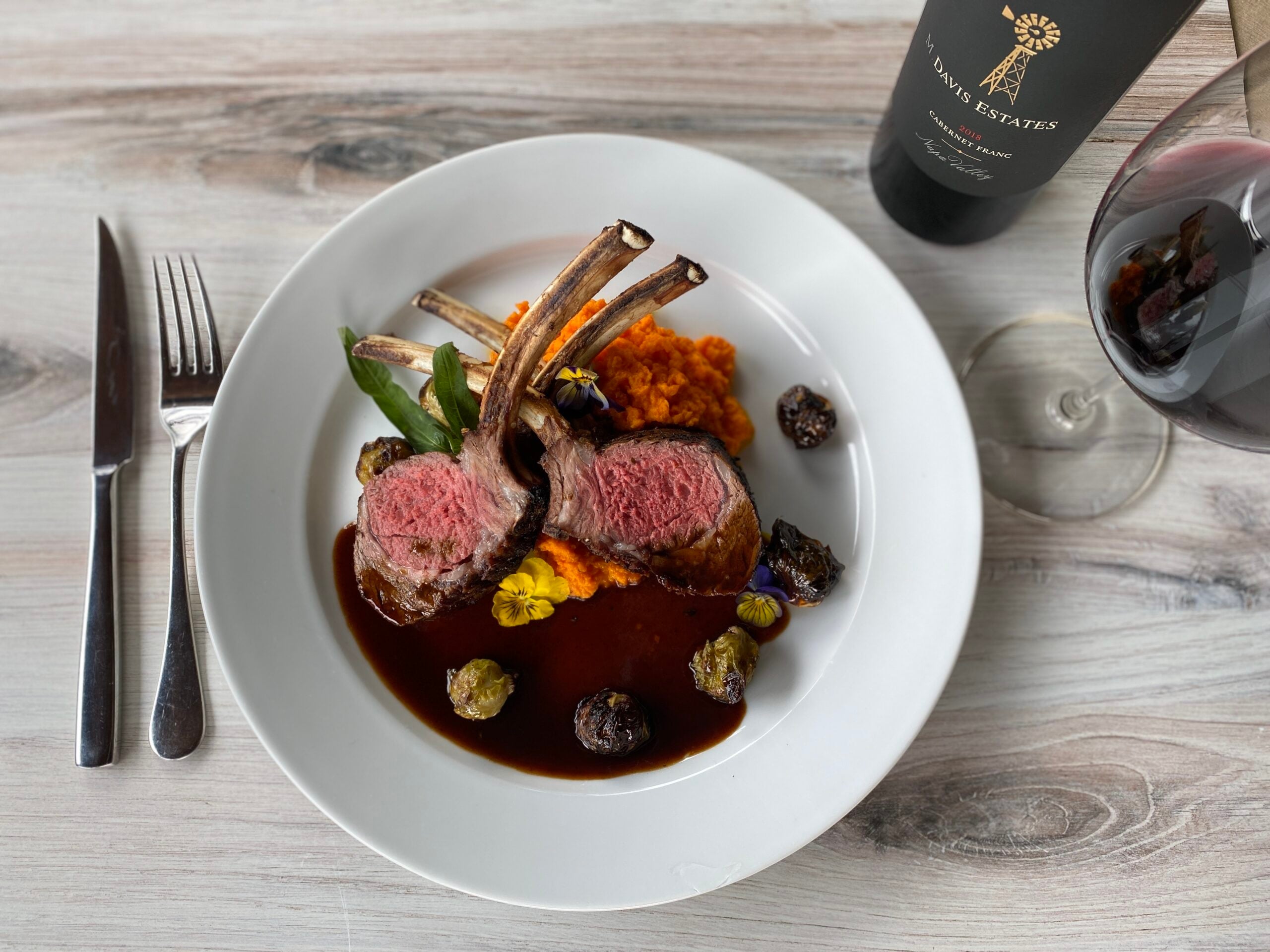 Seared Rack of Lamb with Rosemary-Cabernet Sauce