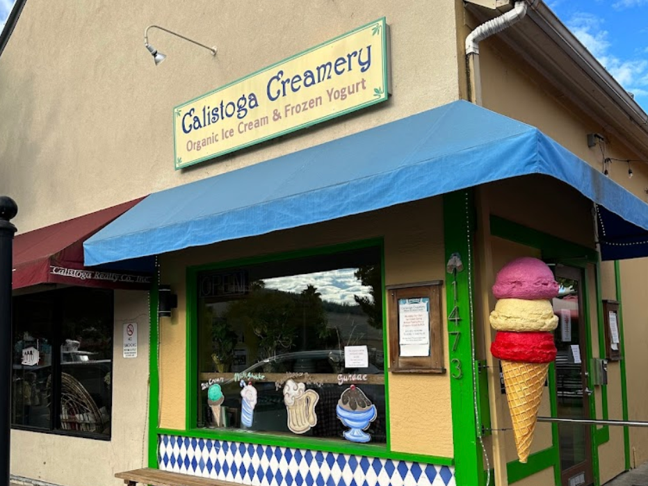 Calistoga Creamery, an ice cream shop in Calistoga, as featured in Davis Estates’ wine blog on the best things to do in Calistoga