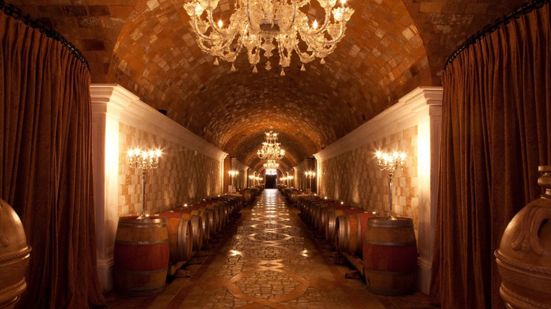 Davis Estates winery in Napa and wine tasting room in Calistoga, shown in the Davis Estates wine blog on the best wineries for a Napa cave tour