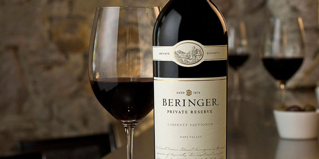 Beringer Private Reserve Cabernet Sauvignon with glass