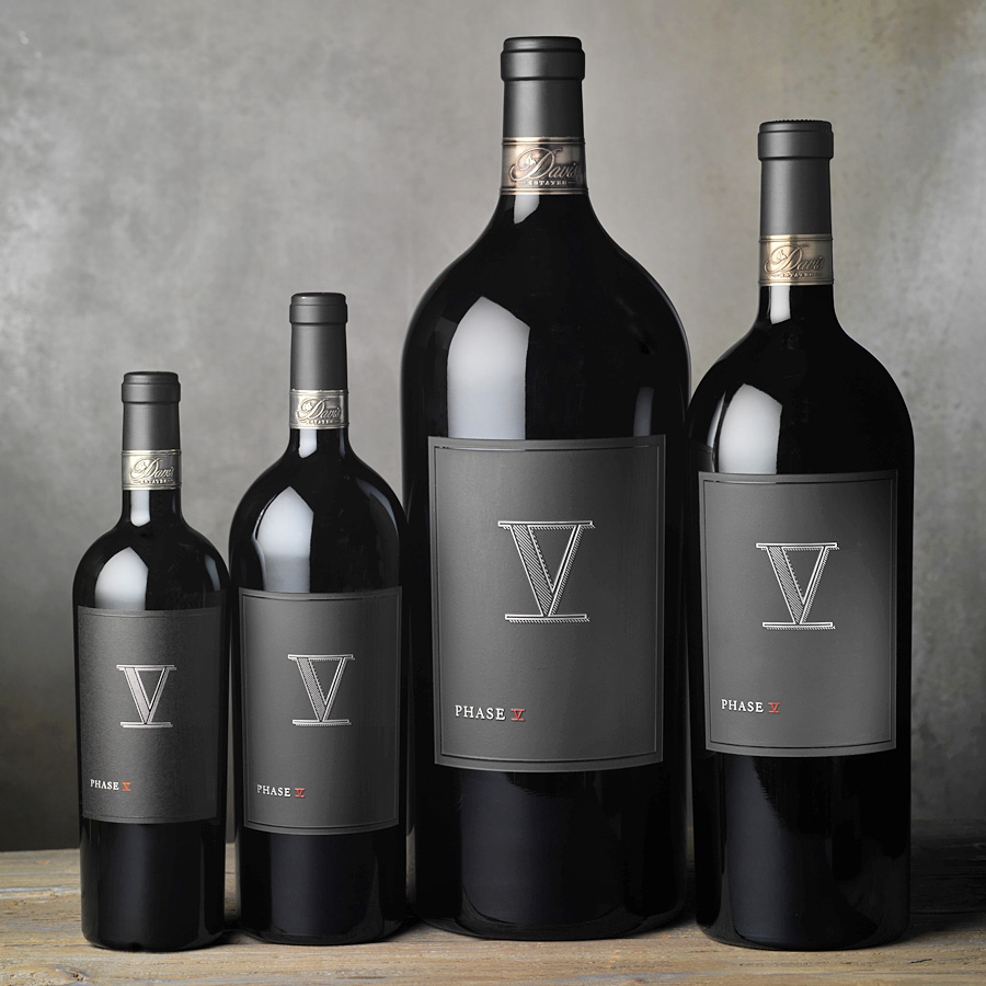 Phase V wine bottles in different large formats