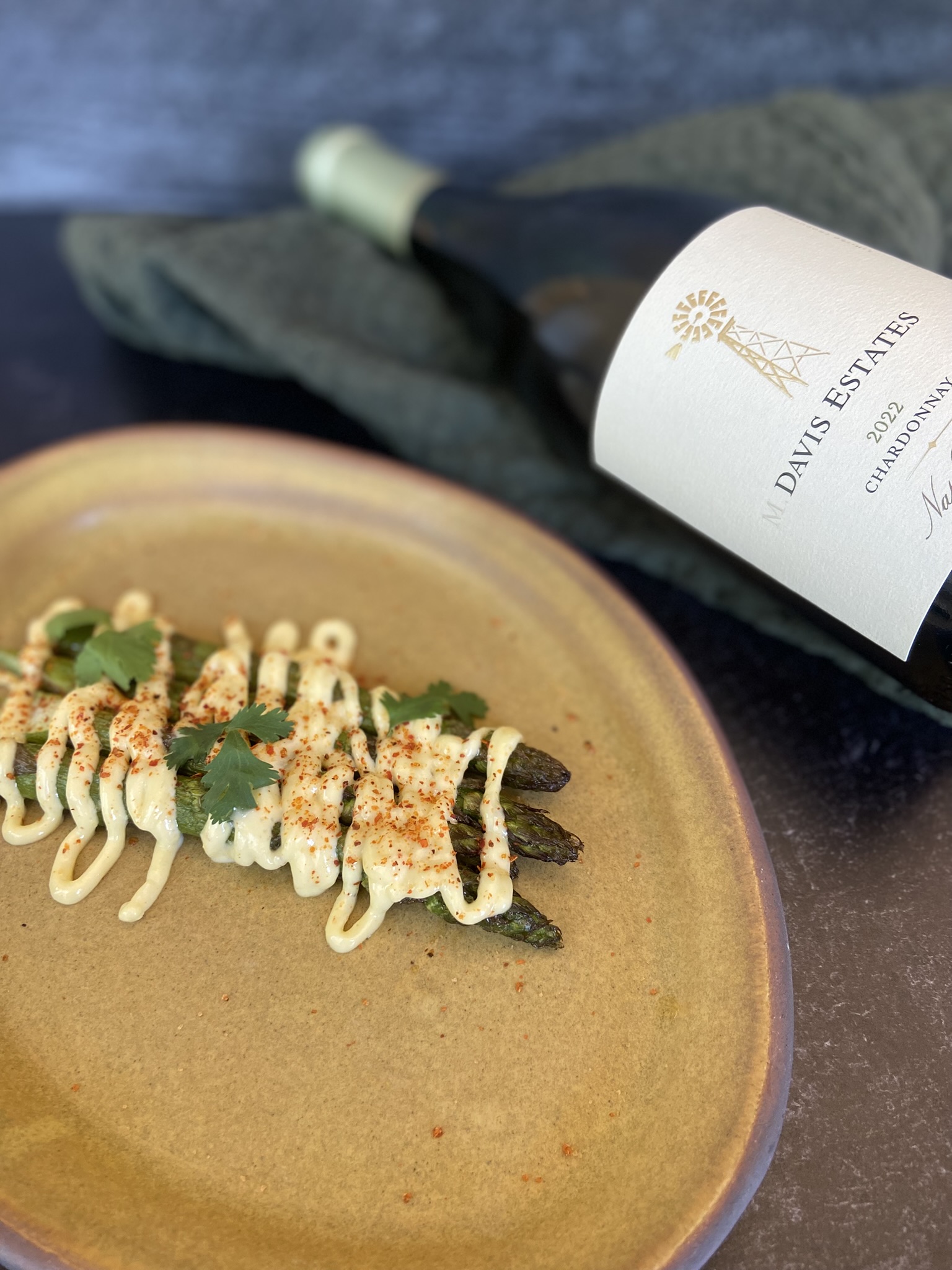 roasted asparagus with bottle