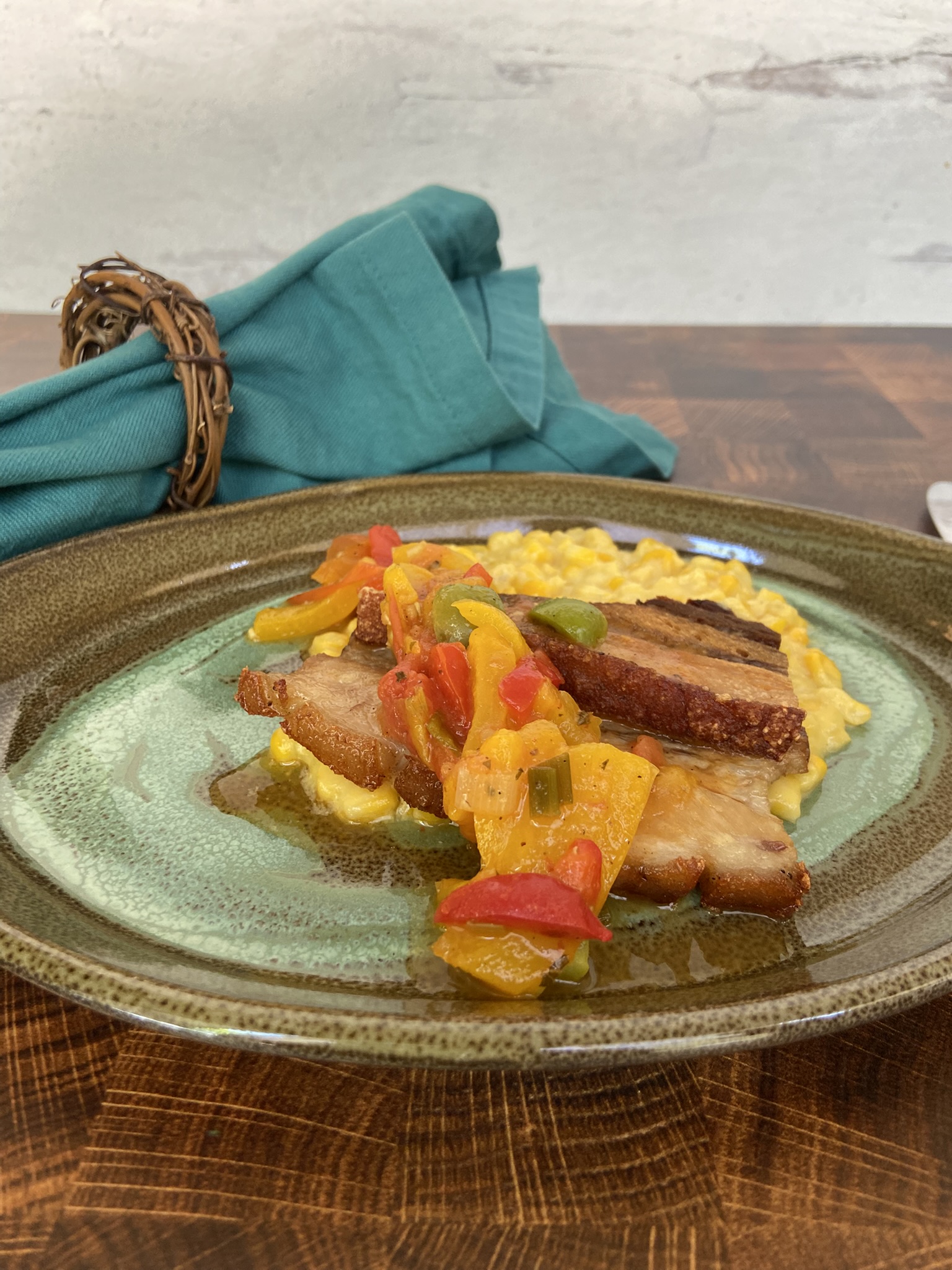 pork belly on a plate