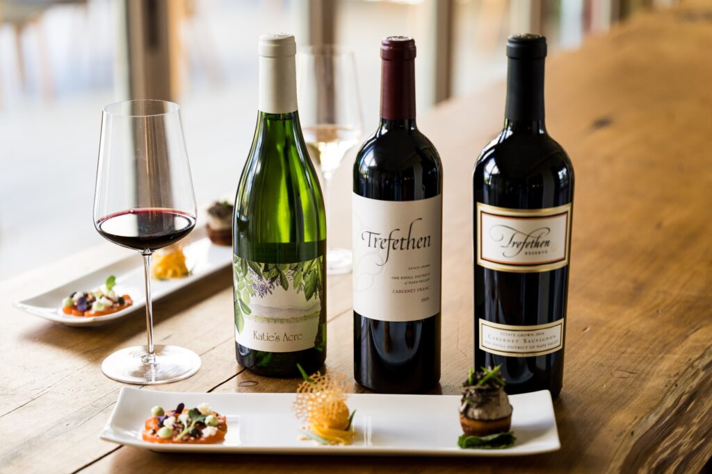 Trefethen wine trio paired with gourmet small bites