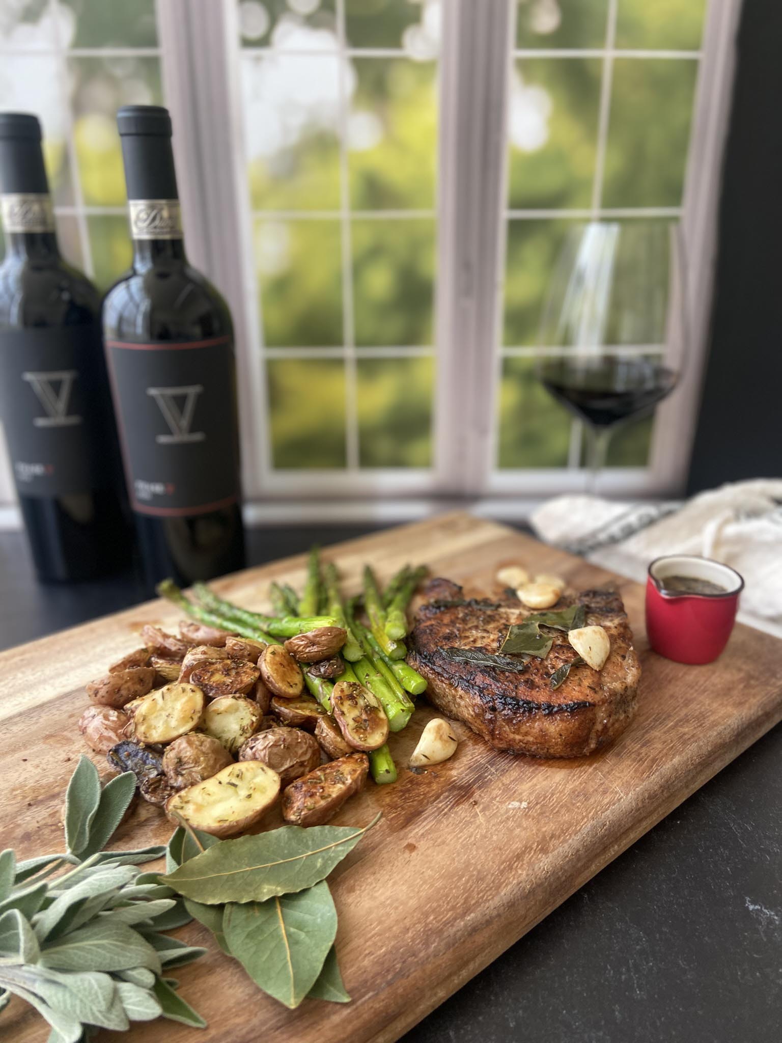 pork chops with bottles
