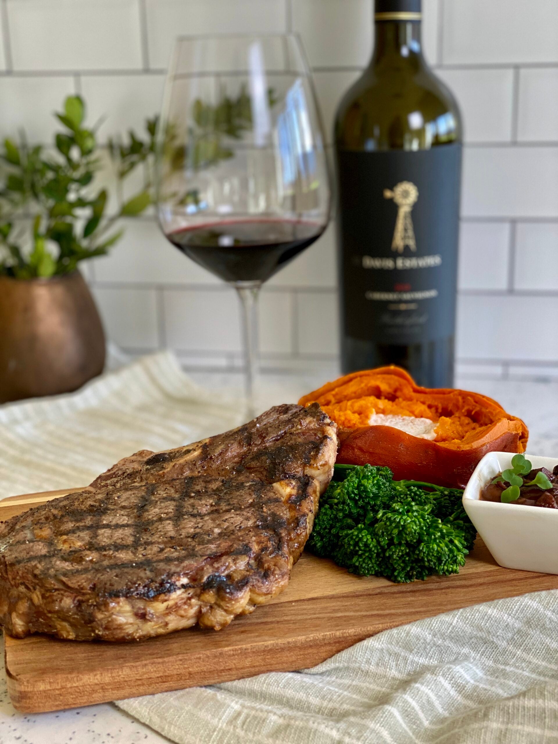 plated steak