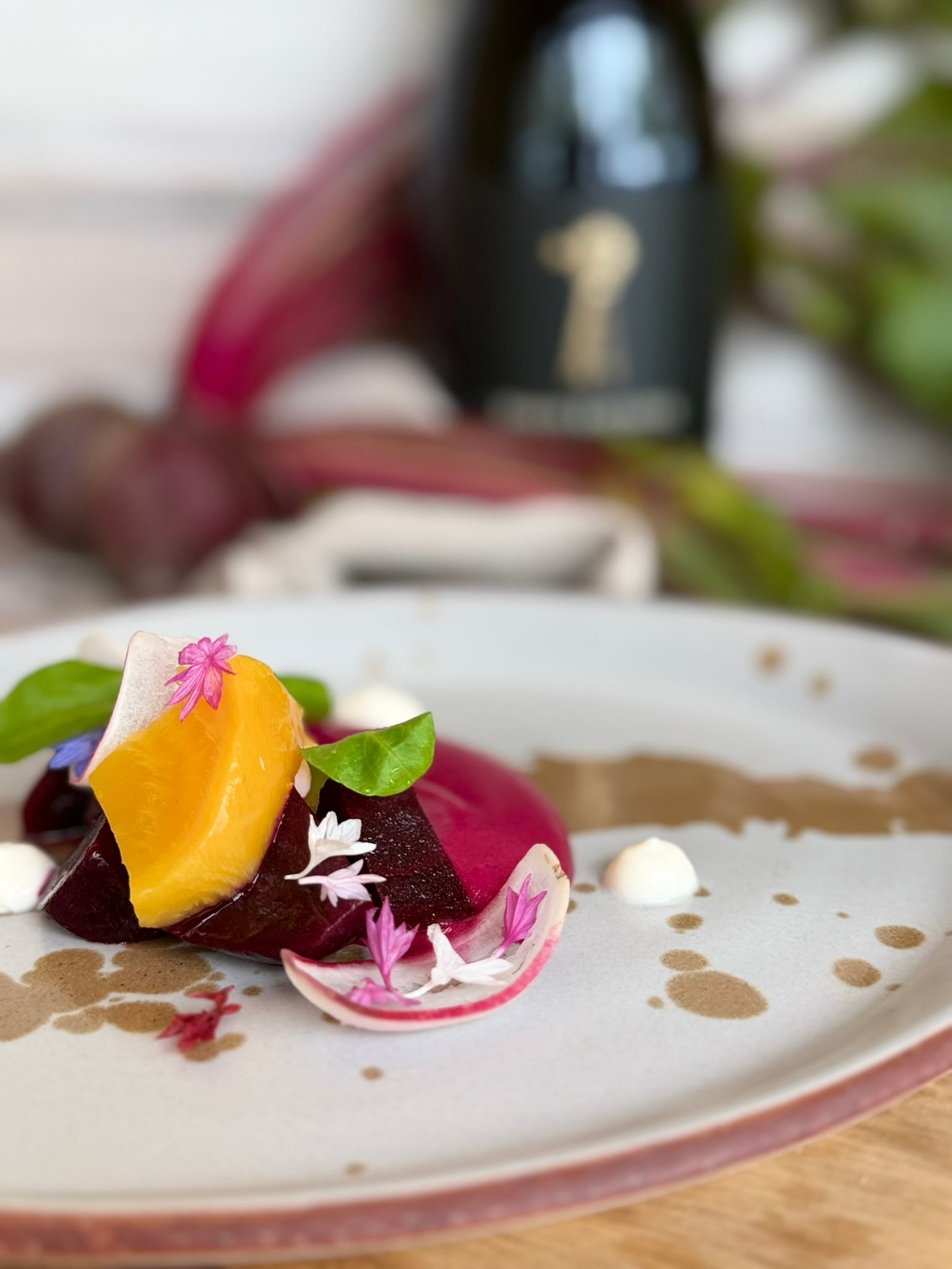 plated beets